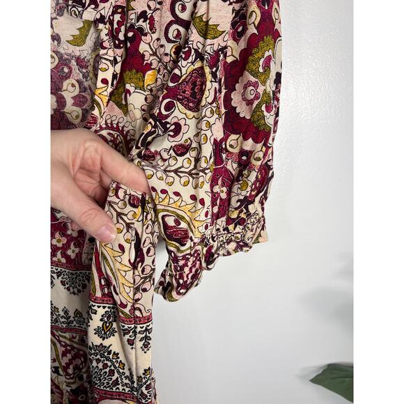 ba&sh Zael Paisley Floral Midi Lady Dress Ecru Boho Cottagecore Summer Spring - Picture 13 of 13